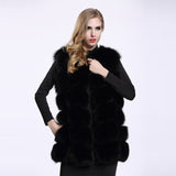 FURSARCAR Real Natural Fur Vest Women Fox Fur Coat 2019 New Luxury Female Fur Jacket Warm Thick Long Winter Fur Vest Waistcoat