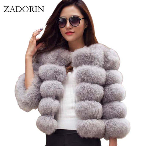 S-3XL Mink Coats Women 2019 Winter Top Fashion Pink FAUX Fur Coat Elegant Thick Warm Outerwear Fake Fur Jacket Chaquetas Mujer