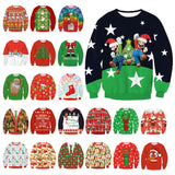 New Unisex Men Women 2019 Ugly Christmas Sweater For Holidays Santa Elf Christmas Printed Novelty Autumn Winter Blouses Clothing