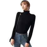 Autumn Fall Women Sweater Slim Soft Long Sleeve High Neck Knit Pullover Sexy Slim Stretch Turtleneck Sweaters