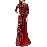 MISSOMO Maxi dress Women Dubai Arabian Floral Print Long Dress Muslim Dress Islamic vestidos Long dress plus size women dresses