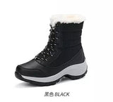 NAUSK New Women Boots High Quality Leather Suede Winter Boots Shoes Woman Keep Warm Waterproof Snow Boots Botas mujer