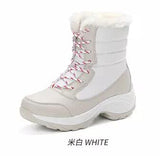 NAUSK New Women Boots High Quality Leather Suede Winter Boots Shoes Woman Keep Warm Waterproof Snow Boots Botas mujer