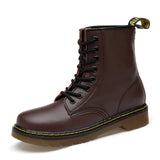 Everythsoul Women Boots Genuine Leather Ankle Martens Boots for Women Casual Dr. Motorcycle Shoes Warm Fur Winter Couple Shoes