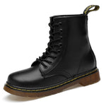 Everythsoul Women Boots Genuine Leather Ankle Martens Boots for Women Casual Dr. Motorcycle Shoes Warm Fur Winter Couple Shoes