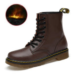 Everythsoul Women Boots Genuine Leather Ankle Martens Boots for Women Casual Dr. Motorcycle Shoes Warm Fur Winter Couple Shoes