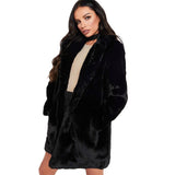 HCYO Autumn Winter Women Fur Coat Plus Size 3XL Covered Button Furry Faux Fur Coats Women's Long Loose Soft Rabbit Fur Overcoat