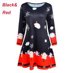 4XL 5XL Large Size Dress Casual Printed Cartoon Christmas Dress Autumn Winter Long Sleeve A -line Dress Plus Size Women Clothing