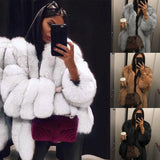 Women Faux Fur Coat Winter Luxury High Quality Thick Women Overcoat Warm Plus Size Plush Furry Female Jacket Coat Outerwear 5XL