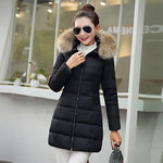 Winter Mid-long Hooded Down Coats Women Fashion Solid Loose Thicken Cotton Jackets Coats Female Warm Plus Size Korean Parkas New