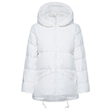 SEMIR Women Hooded Down Jacket with Pocket Women's Down Filling Padded Jacket with Zip Silky Polyester Lined Drawstring at Hem