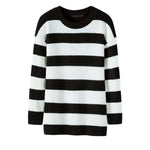 SEMIR Women Long Striped Sweater Fine Knit Women's Pullover Sweater with Dropped Shoulder Ribbing Neckline Cuff and Hem