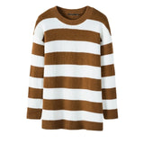 SEMIR Women Long Striped Sweater Fine Knit Women's Pullover Sweater with Dropped Shoulder Ribbing Neckline Cuff and Hem