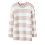 SEMIR Women Long Striped Sweater Fine Knit Women's Pullover Sweater with Dropped Shoulder Ribbing Neckline Cuff and Hem