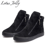 Women Boots Winter Plush Warm Ankle Snow Boots with Zippers Ladies Fur Platform Shoes Woman Comfort Thick Sold Black Botas Mujer