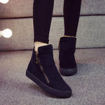 Women Boots Winter Plush Warm Ankle Snow Boots with Zippers Ladies Fur Platform Shoes Woman Comfort Thick Sold Black Botas Mujer